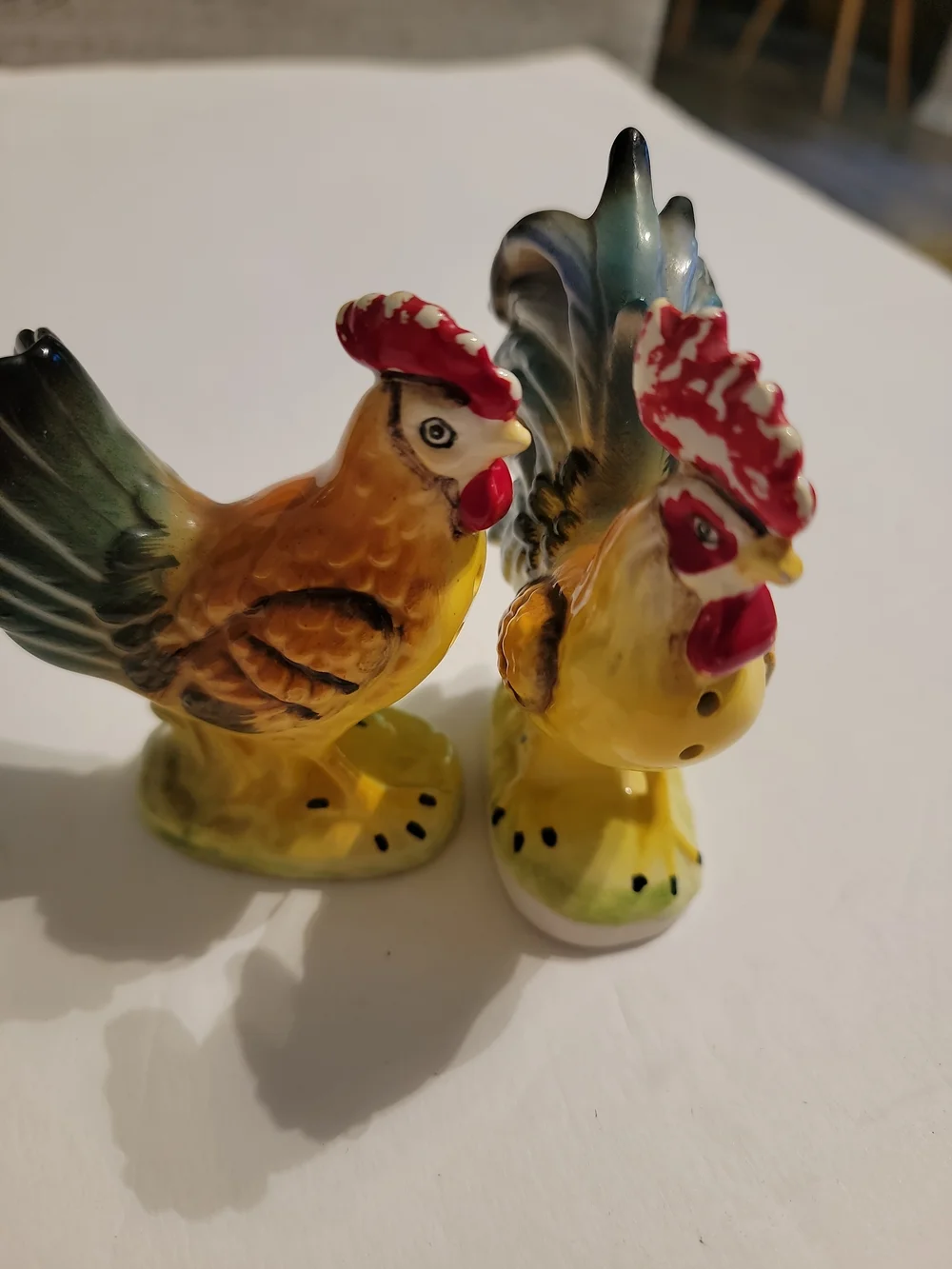 Vintage Set of Rooster and Hen Chicken Salt and Pepper Shakers Made In Japan